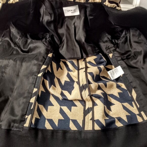 Akris Punto Black Camel Houndstooth Tweed Jacket - Picture 8 of 10